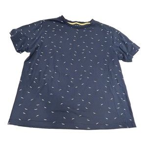 Denim & Flower Ricky Singh T Shirt Mens Extra Large XL Slim Fit Birds Navy Blue